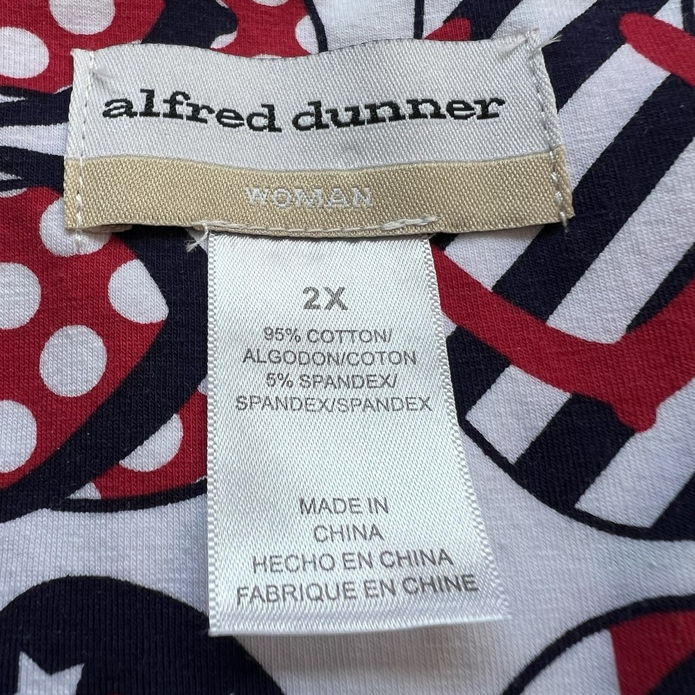 ALFRED DUNNER Patriotic Red White Blue Top Tee Shirt Flip Flops 4th Of July XXL - Picture 3 of 7